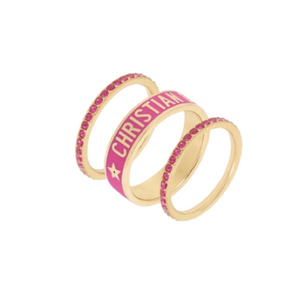 DIOR Code Ding Set Pink Rani Crystals - Picture 3 of 5